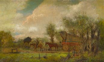 CHARLES HENRY MILLER Landscape with a Horse-drawn Cart.